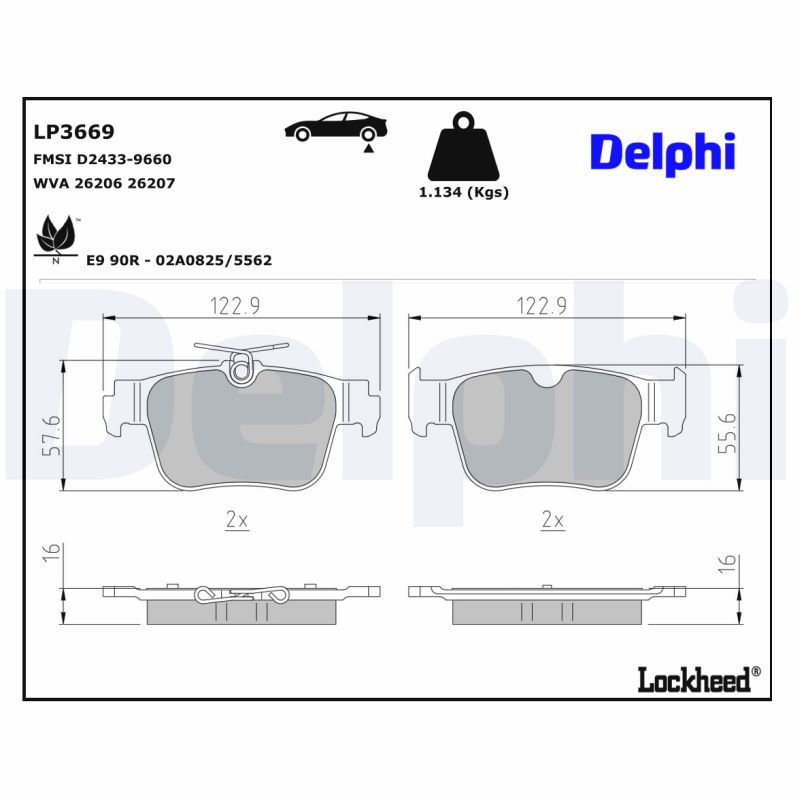 Delphi Diesel Remblokset LP3669