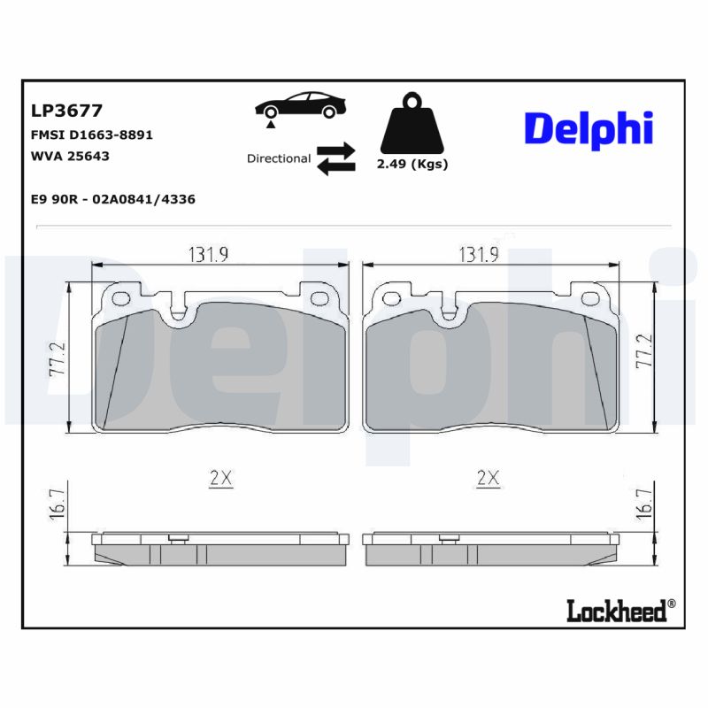 Delphi Diesel Remblokset LP3677