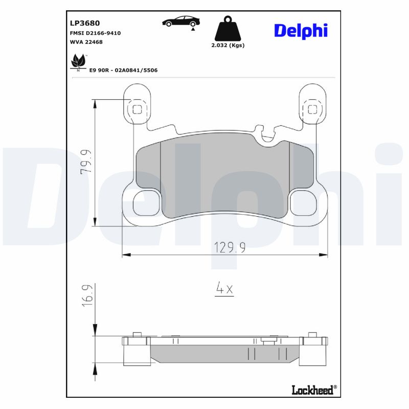 Delphi Diesel Remblokset LP3680
