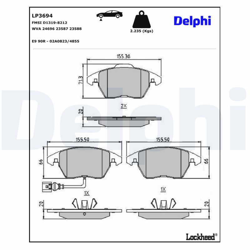 Delphi Diesel Remblokset LP3694