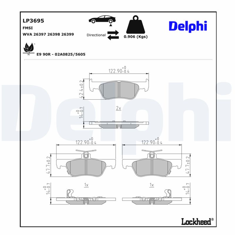 Delphi Diesel Remblokset LP3695