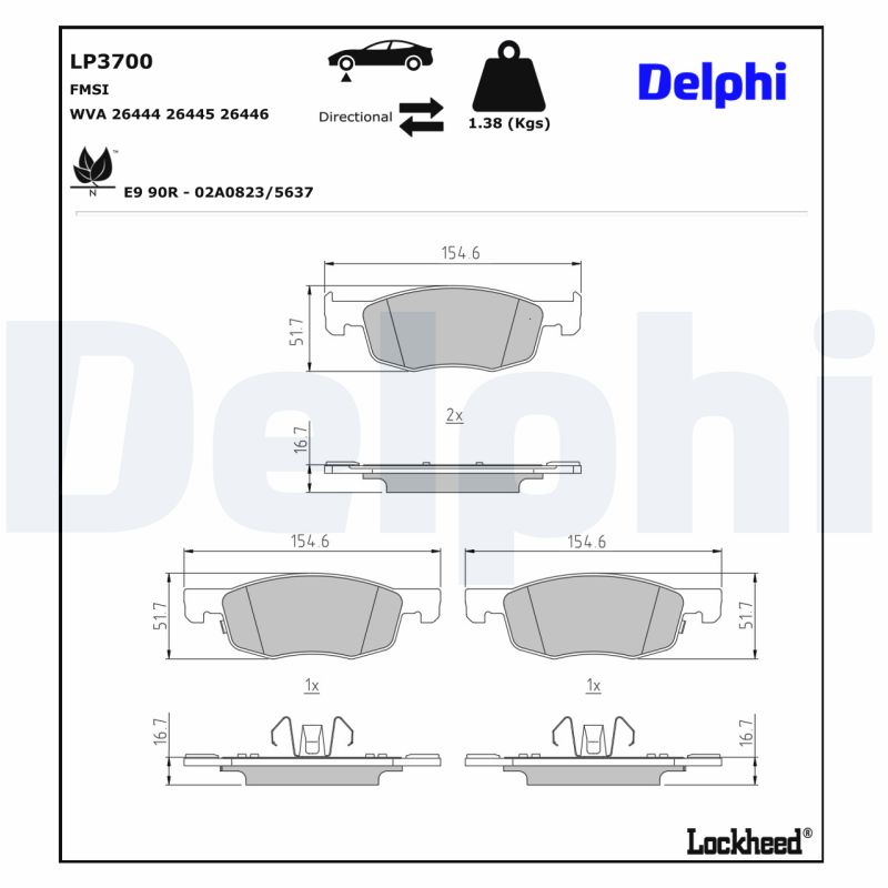 Delphi Diesel Remblokset LP3700