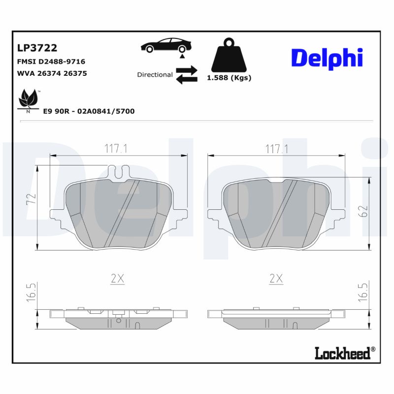 Delphi Diesel Remblokset LP3722