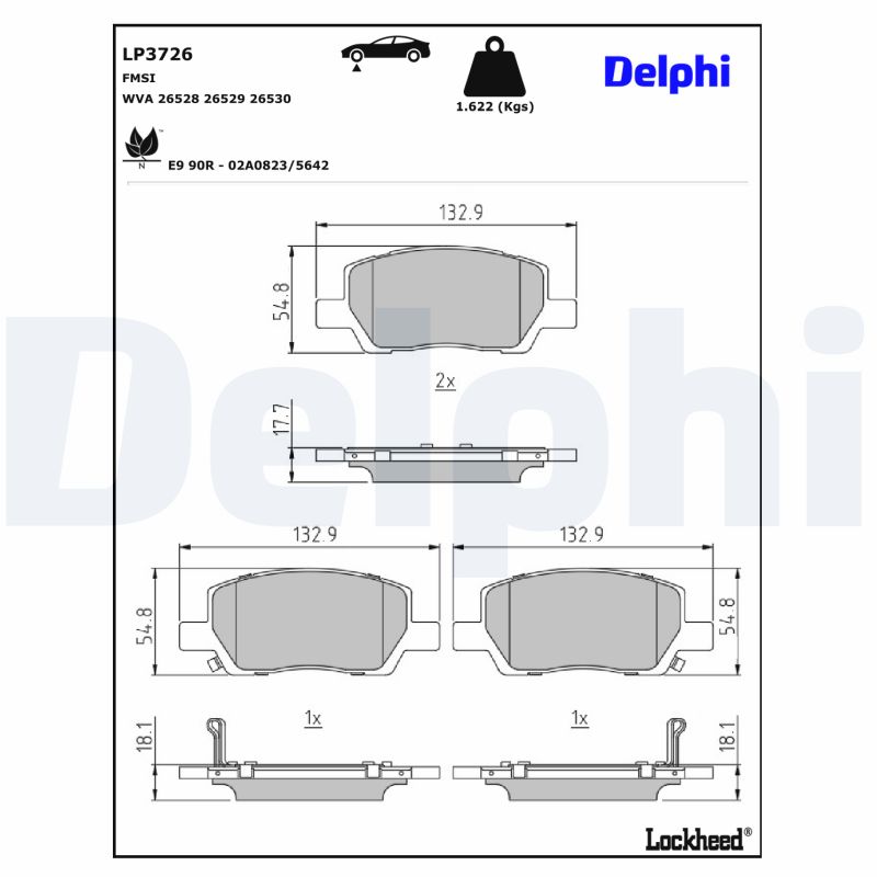 Delphi Diesel Remblokset LP3726