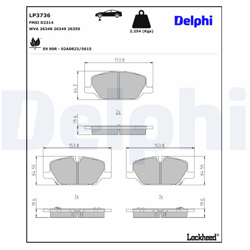 Delphi Diesel Remblokset LP3736