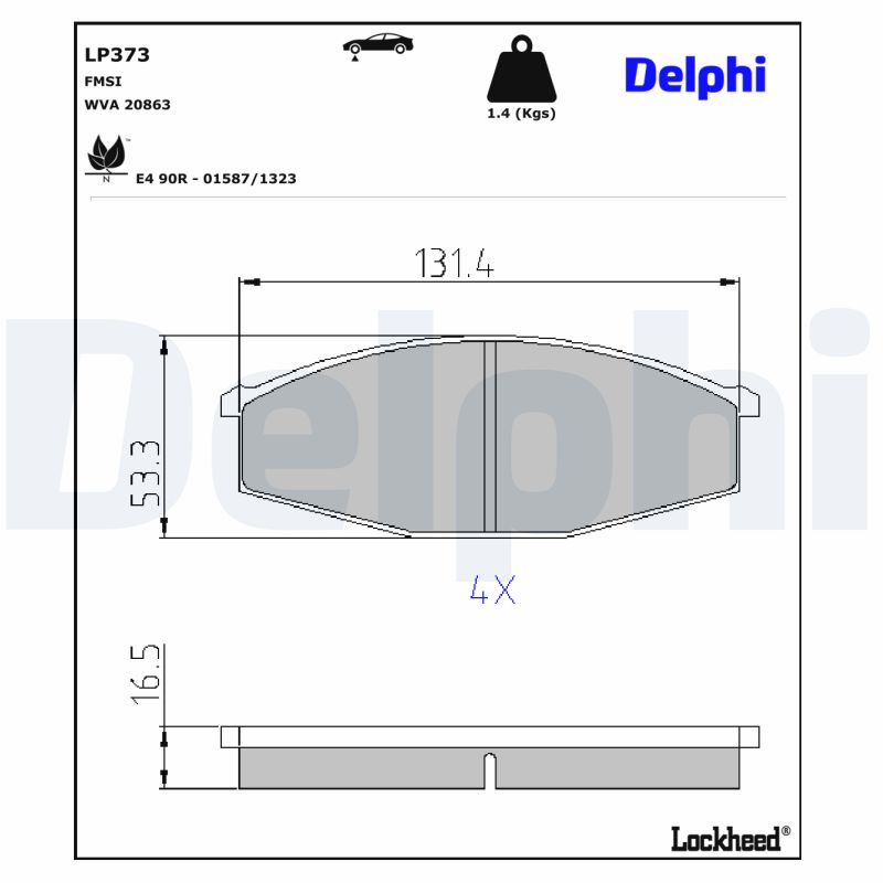 Delphi Diesel Remblokset LP373