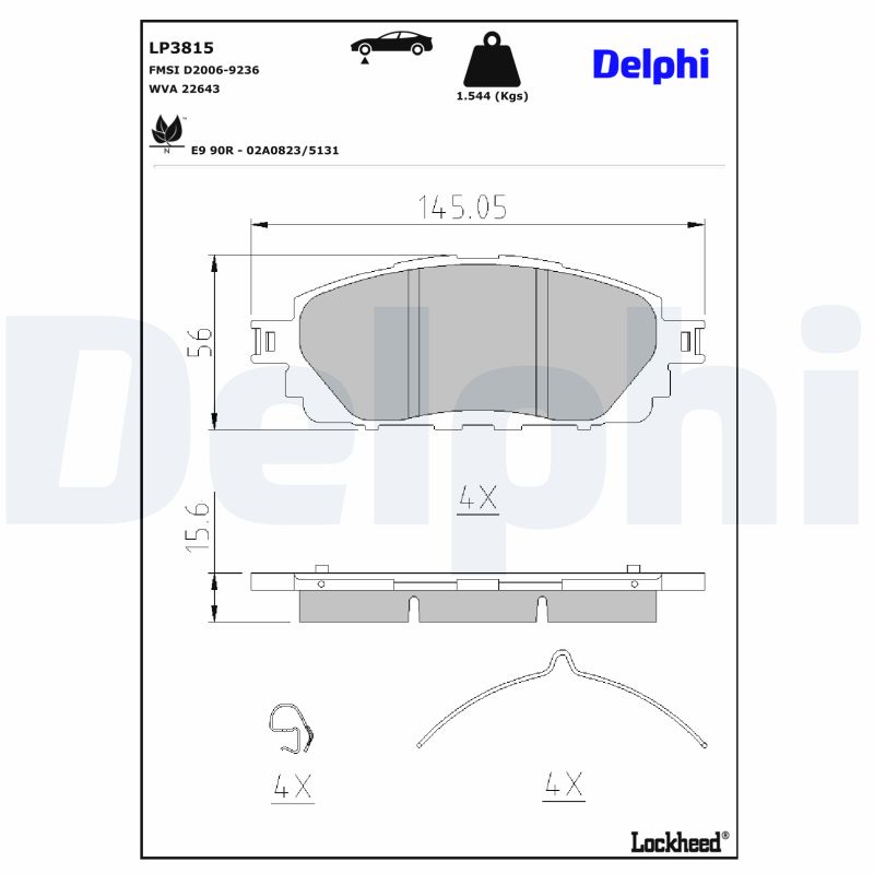 Remblokset Delphi Diesel LP3815