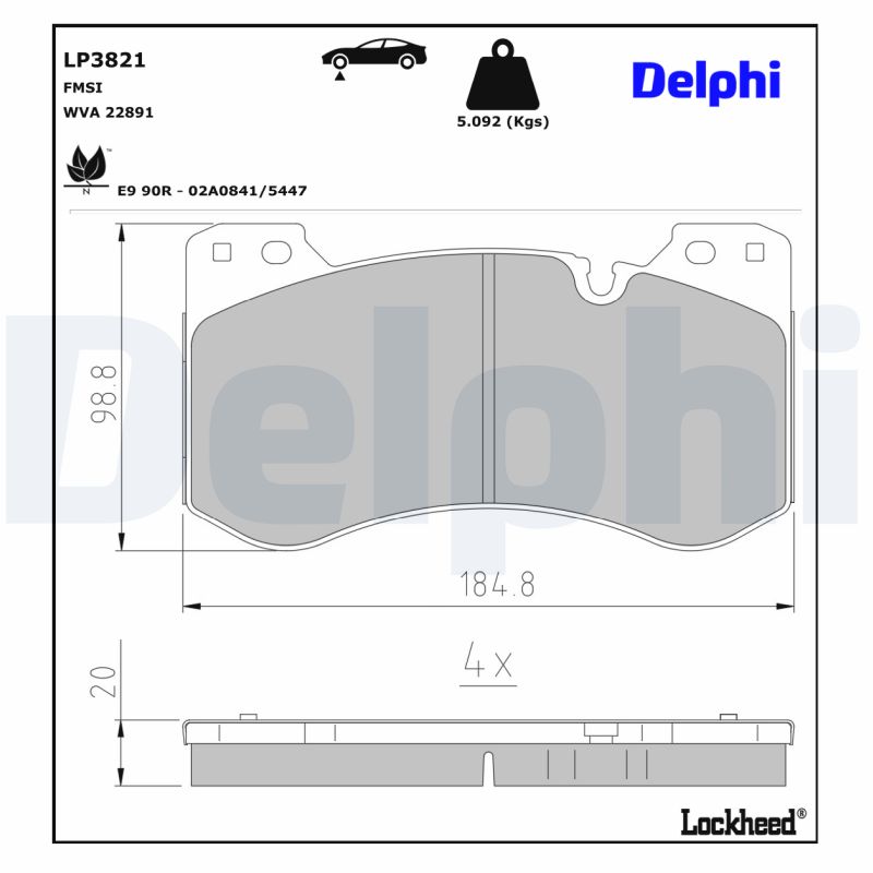 Delphi Diesel Remblokset LP3821