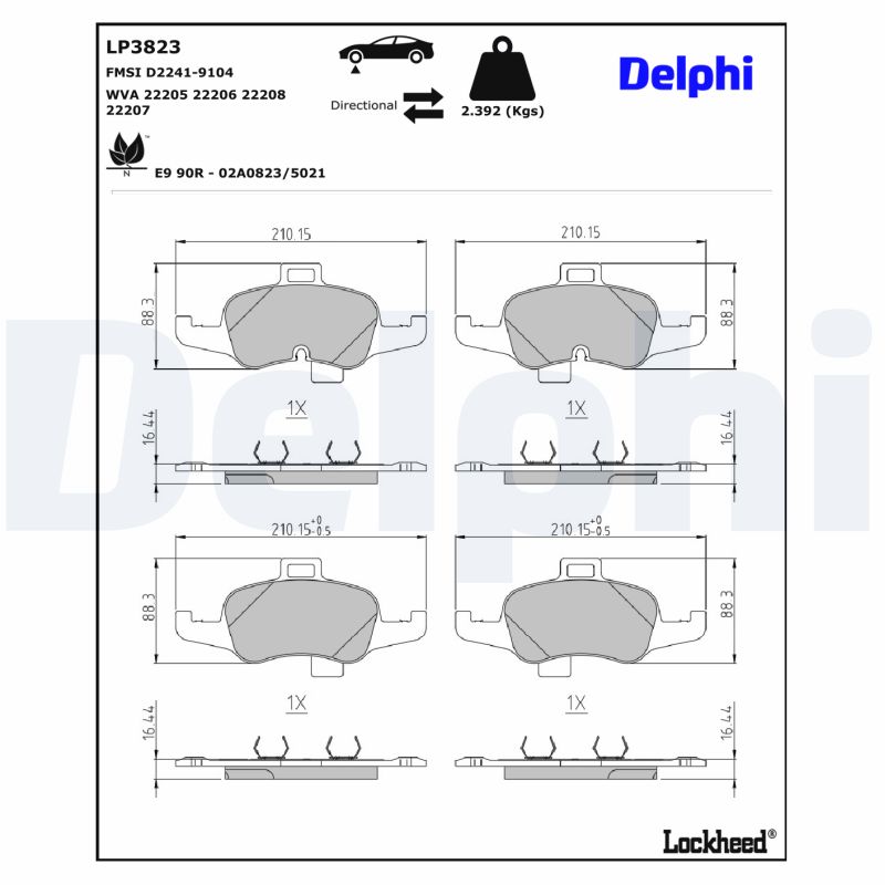 Remblokset Delphi Diesel LP3823