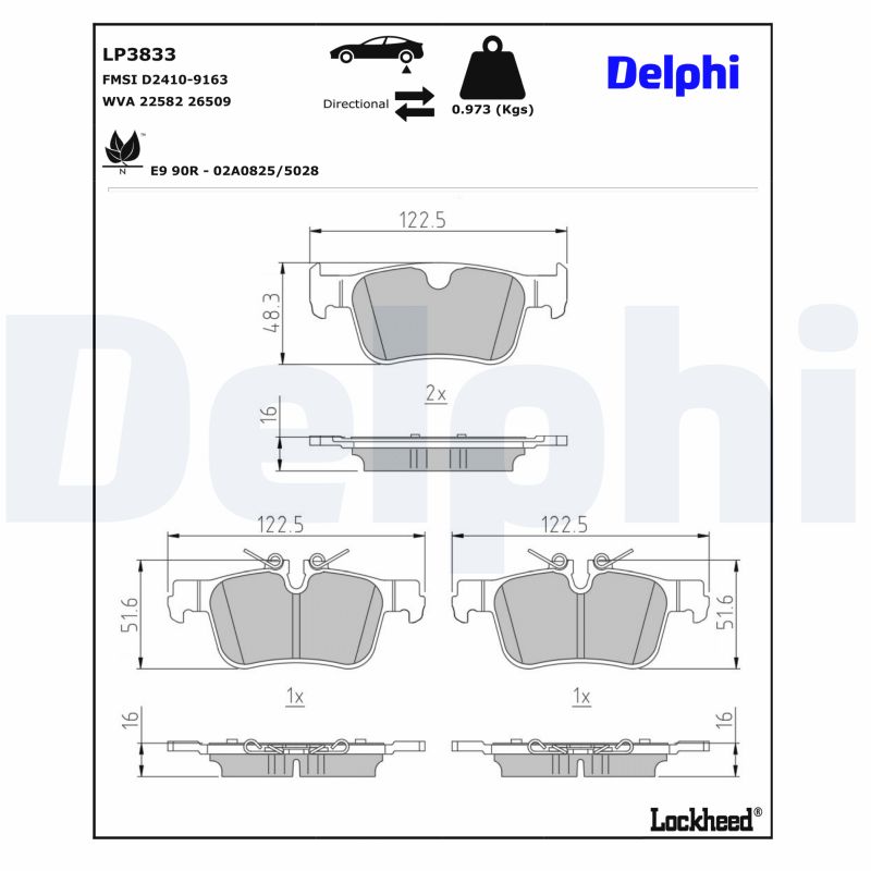 Delphi Diesel Remblokset LP3833