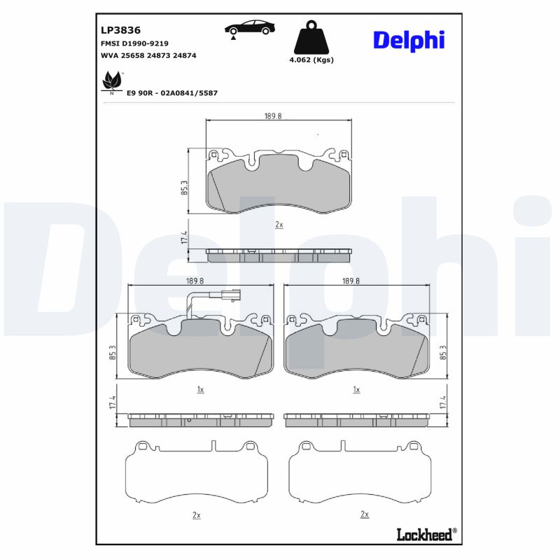Delphi Diesel Remblokset LP3836