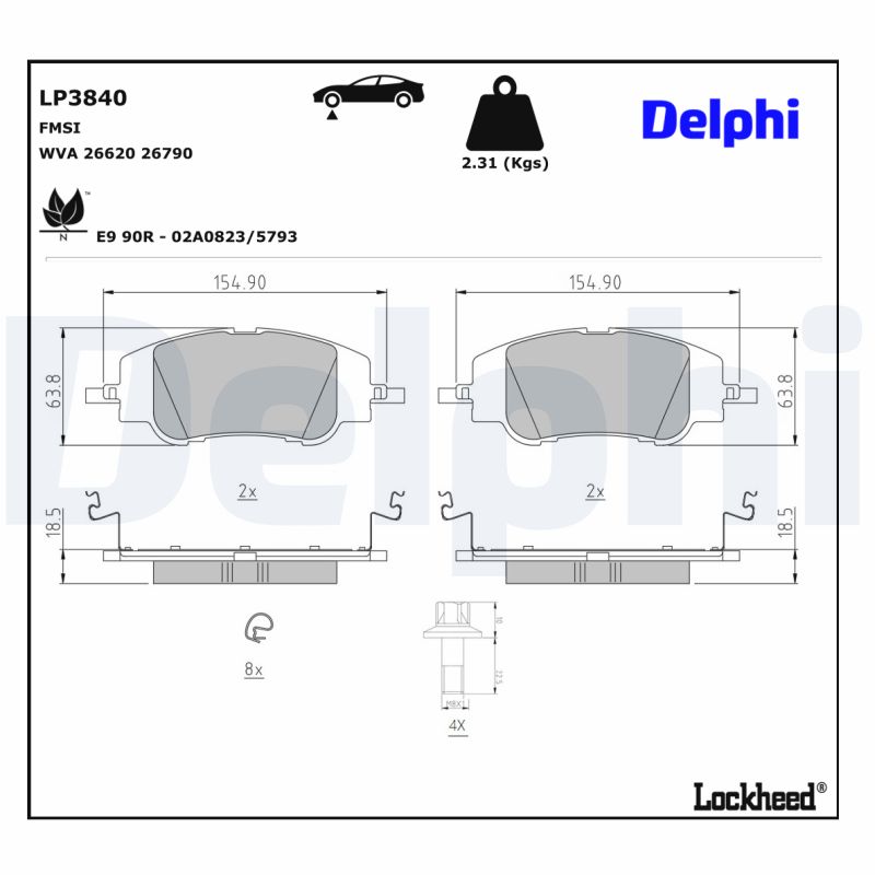 Delphi Diesel Remblokset LP3840