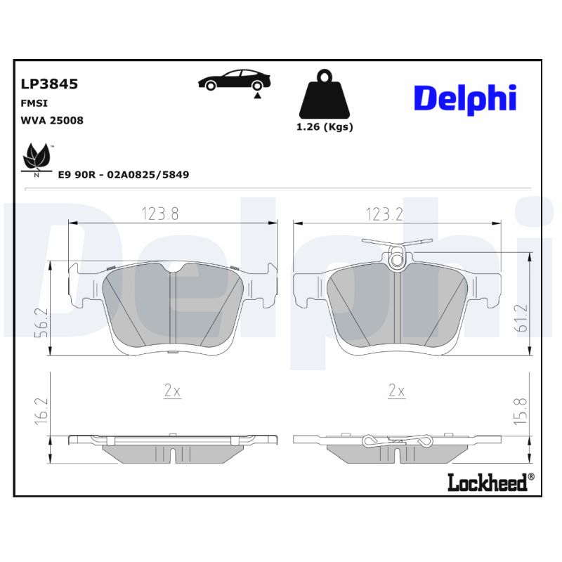 Delphi Diesel Remblokset LP3845