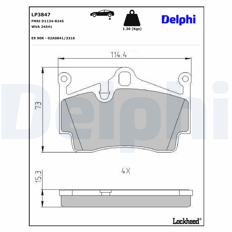 Delphi Diesel Remblokset LP3847
