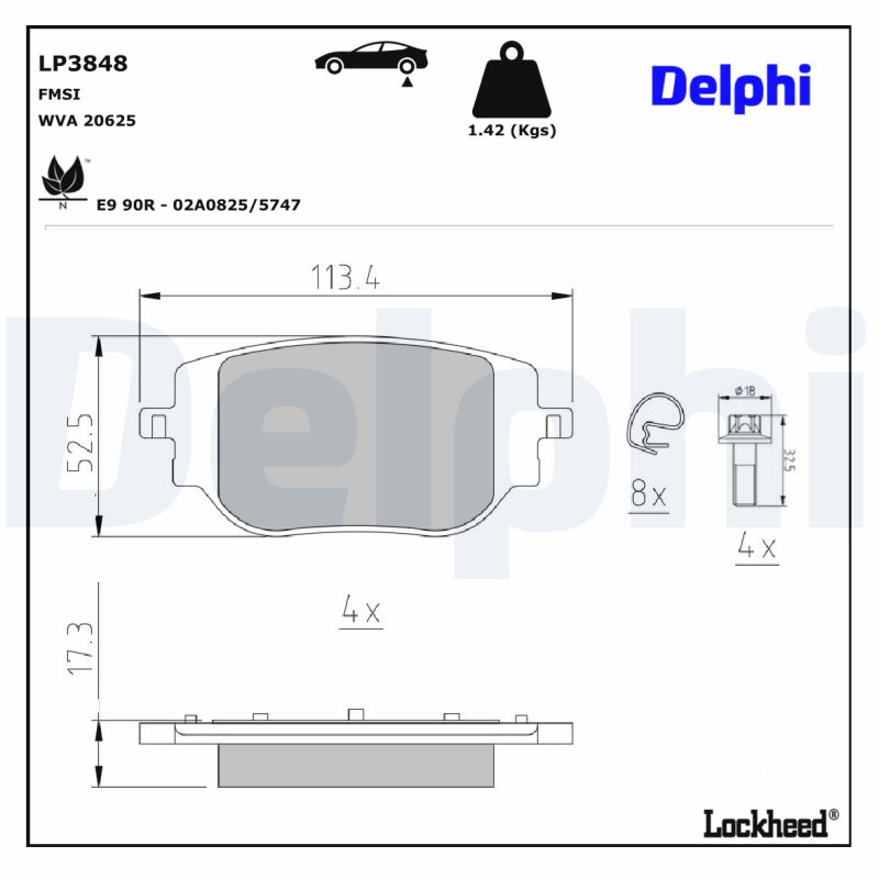 Delphi Diesel Remblokset LP3848