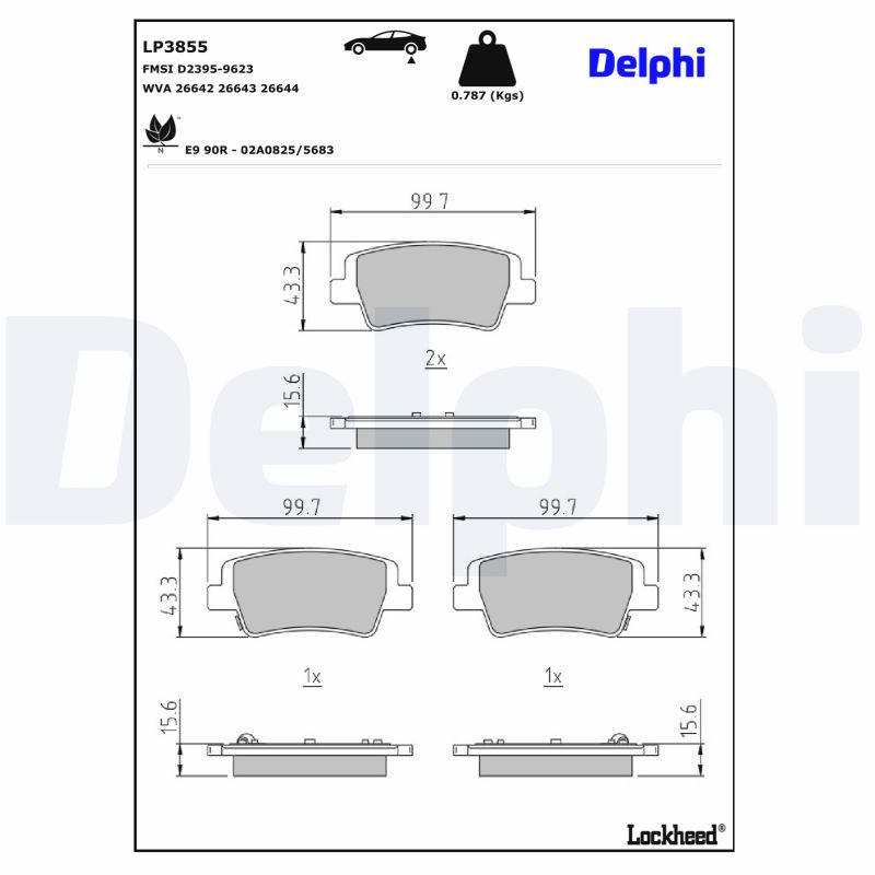 Delphi Diesel Remblokset LP3855