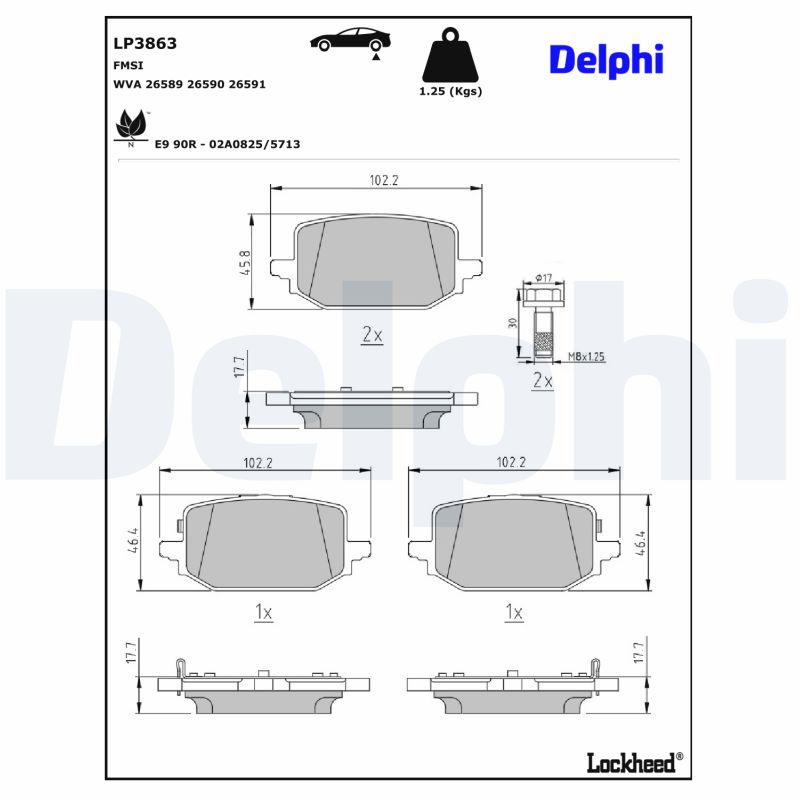 Delphi Diesel Remblokset LP3863
