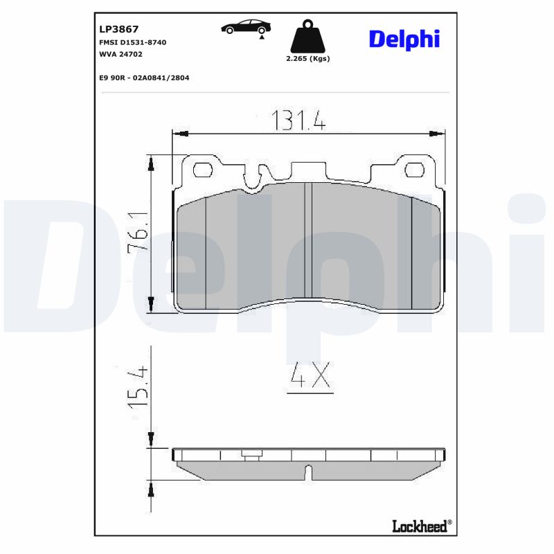 Delphi Diesel Remblokset LP3867