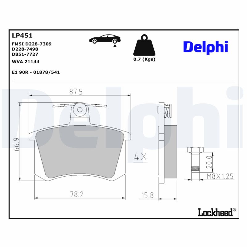 Delphi Diesel Remblokset LP451