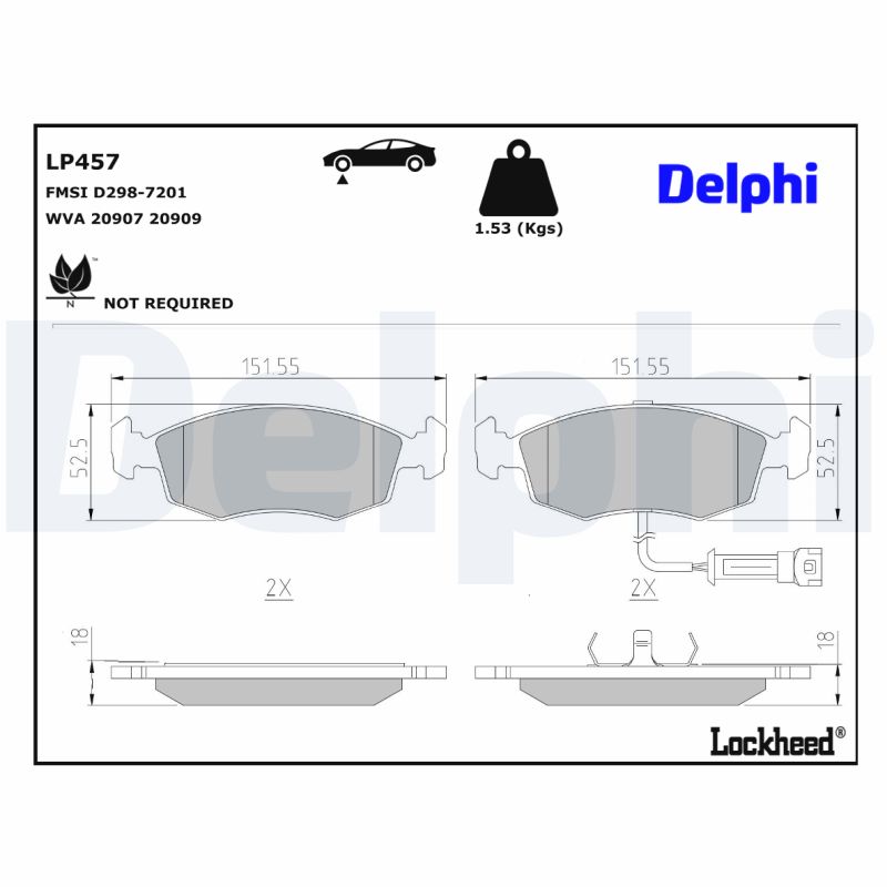 Delphi Diesel Remblokset LP457