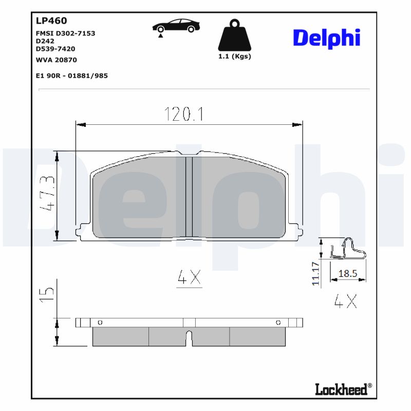 Delphi Diesel Remblokset LP460