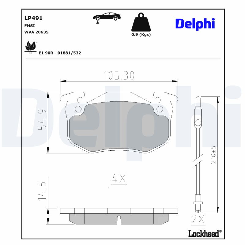 Delphi Diesel Remblokset LP491