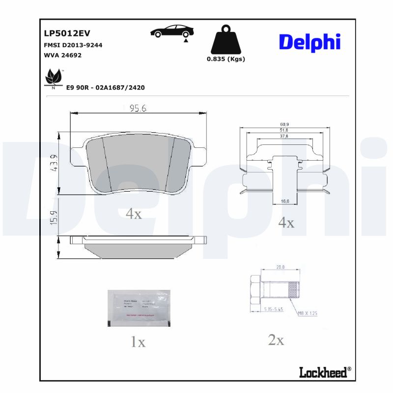 Delphi Diesel Remblokset LP5012EV