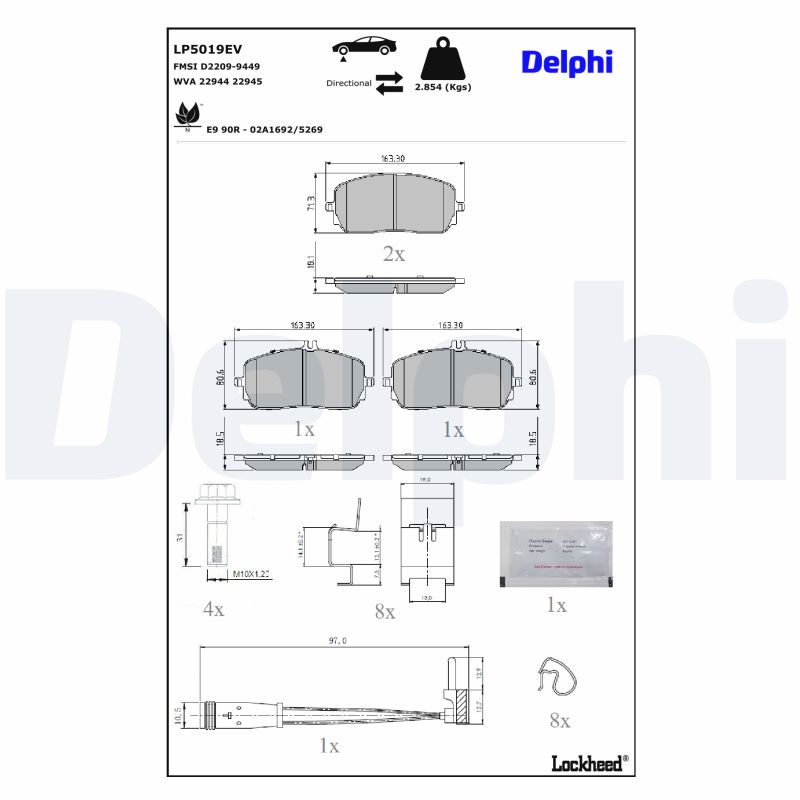 Delphi Diesel Remblokset LP5019EV