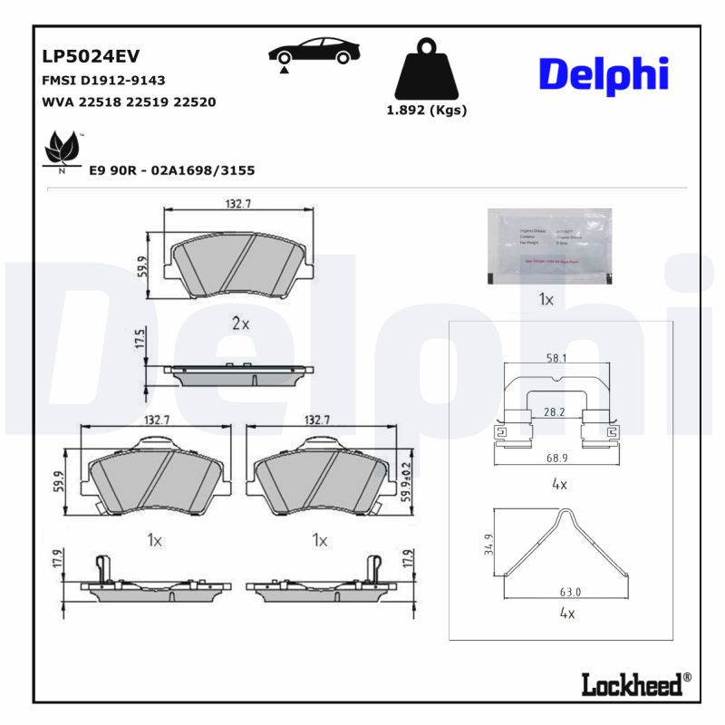Delphi Diesel Remblokset LP5024EV