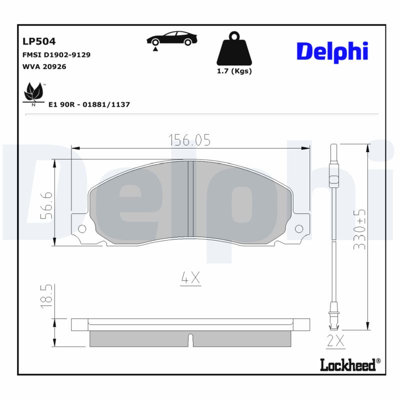 Delphi Diesel Remblokset LP504