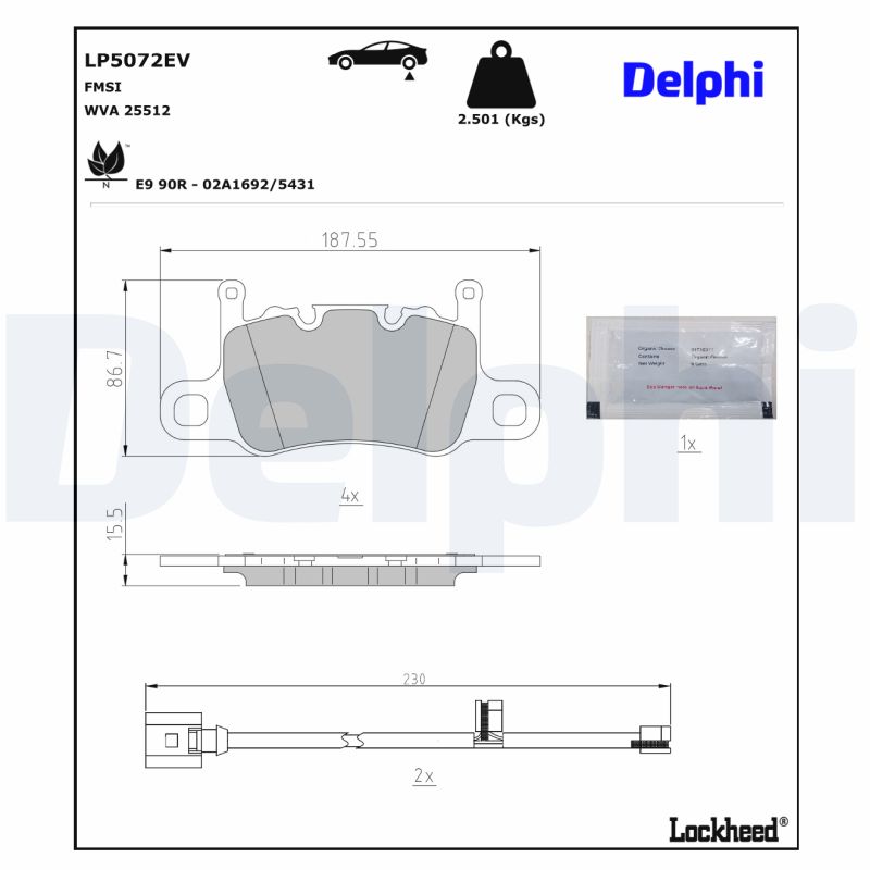 Delphi Diesel Remblokset LP5072EV