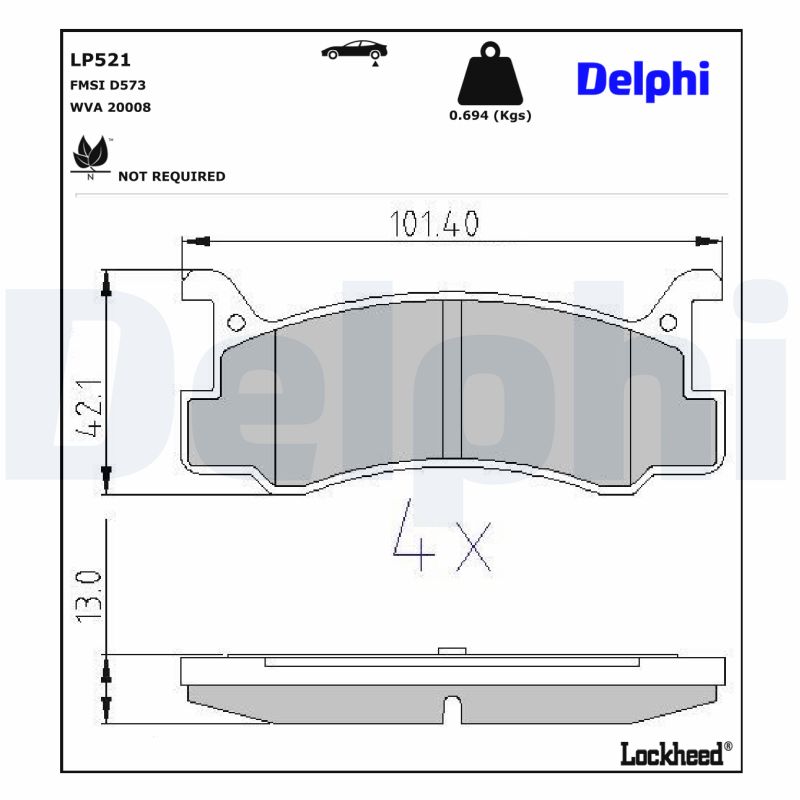 Delphi Diesel Remblokset LP521