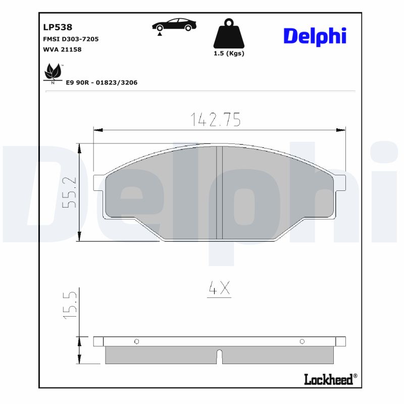 Delphi Diesel Remblokset LP538