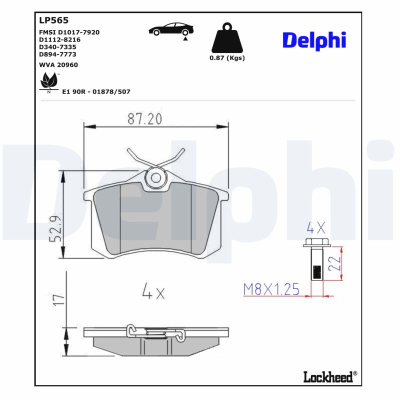 Delphi Diesel Remblokset LP565