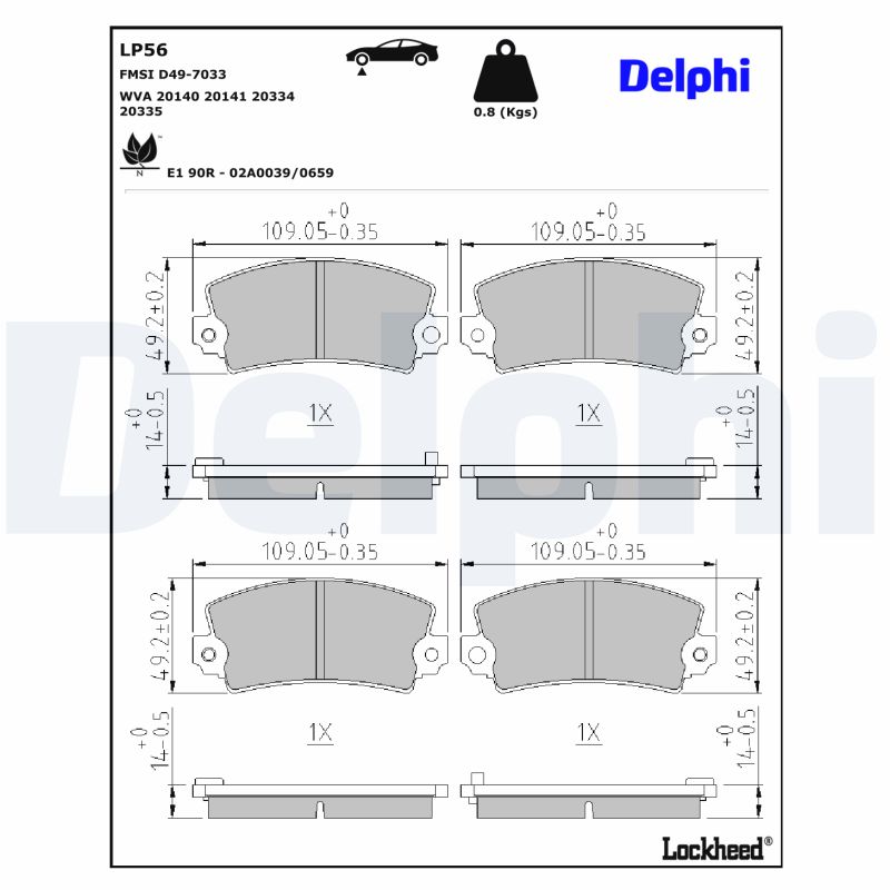 Delphi Diesel Remblokset LP56