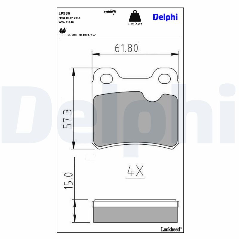 Delphi Diesel Remblokset LP586