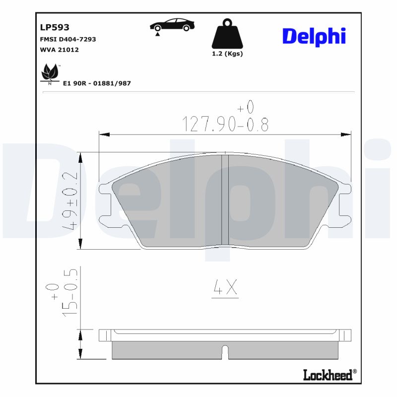 Delphi Diesel Remblokset LP593