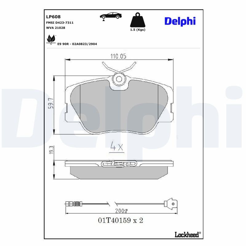 Delphi Diesel Remblokset LP608