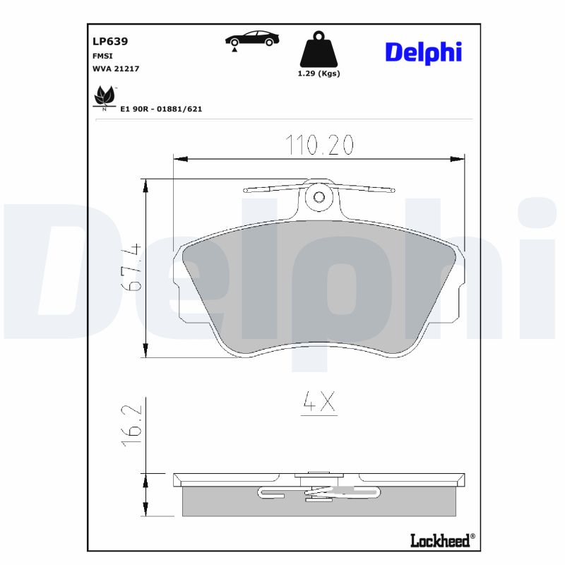 Delphi Diesel Remblokset LP639