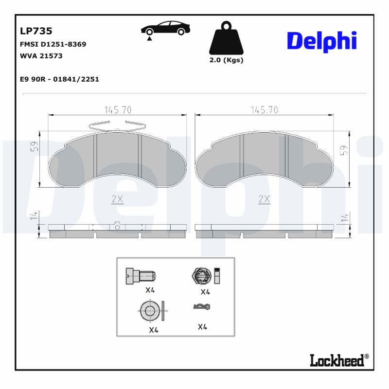 Remblokset Delphi Diesel LP735