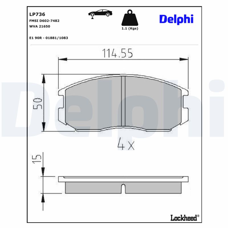Delphi Diesel Remblokset LP736