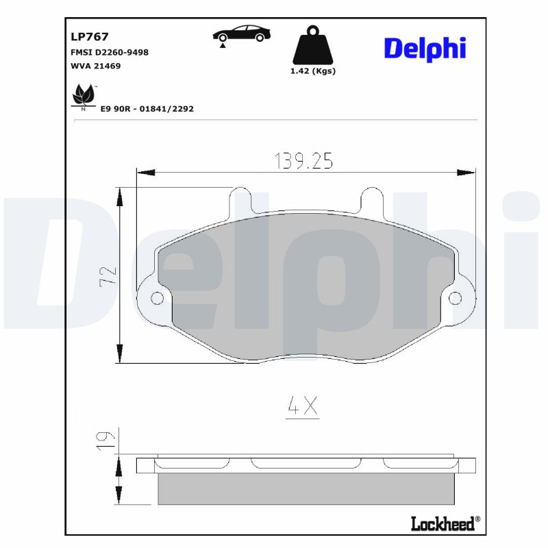 Delphi Diesel Remblokset LP767