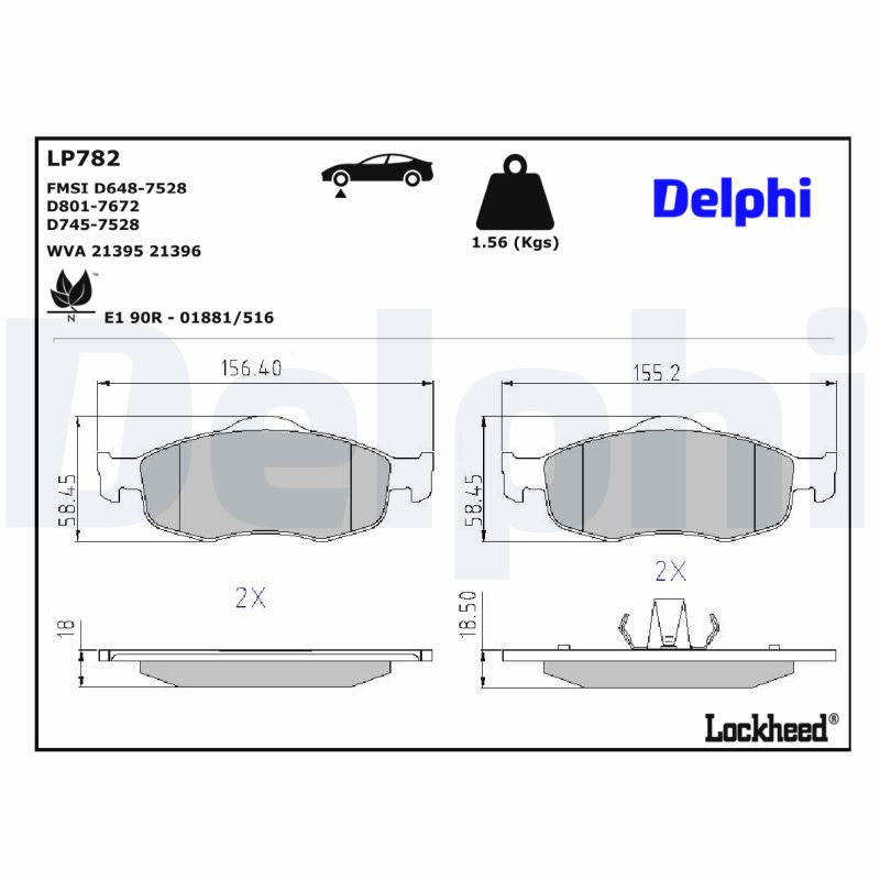 Remblokset Delphi Diesel LP782