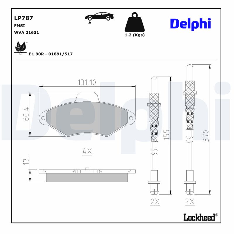 Delphi Diesel Remblokset LP787
