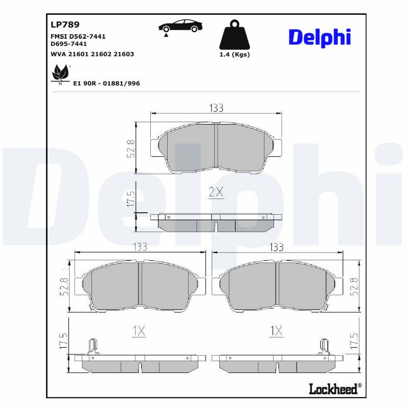 Delphi Diesel Remblokset LP789