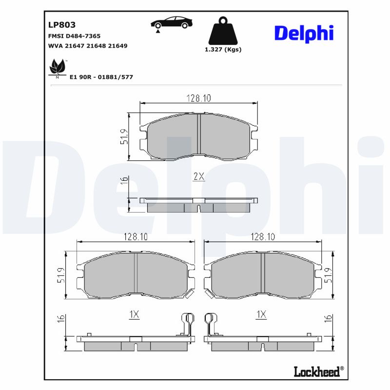 Delphi Diesel Remblokset LP803