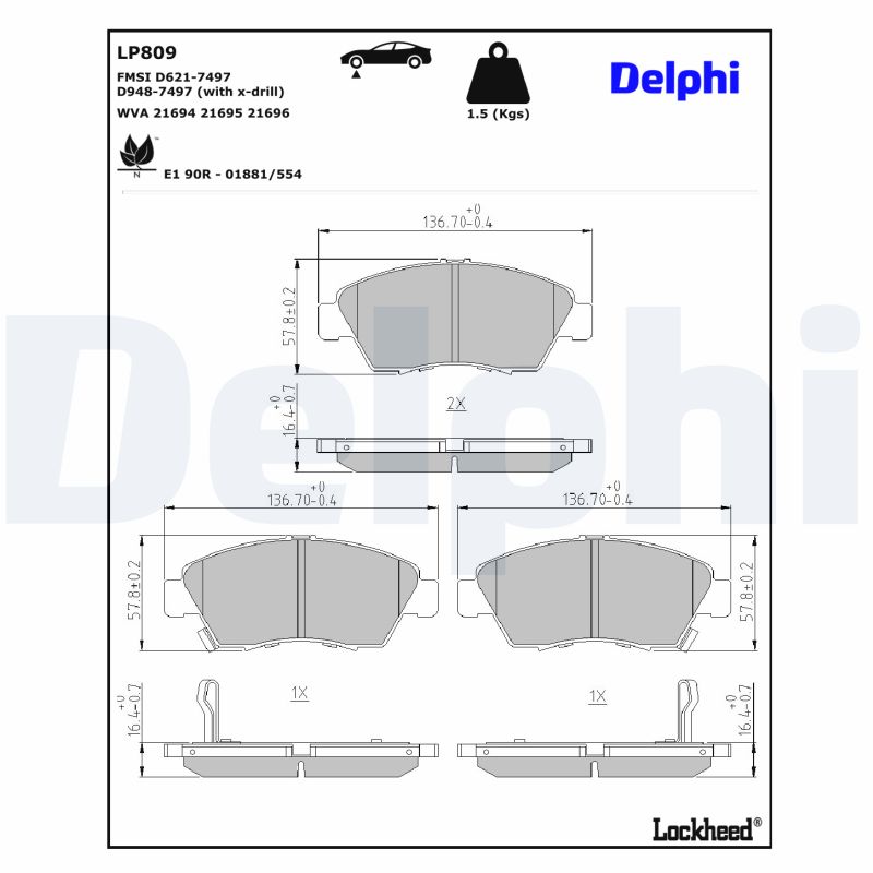 Delphi Diesel Remblokset LP809