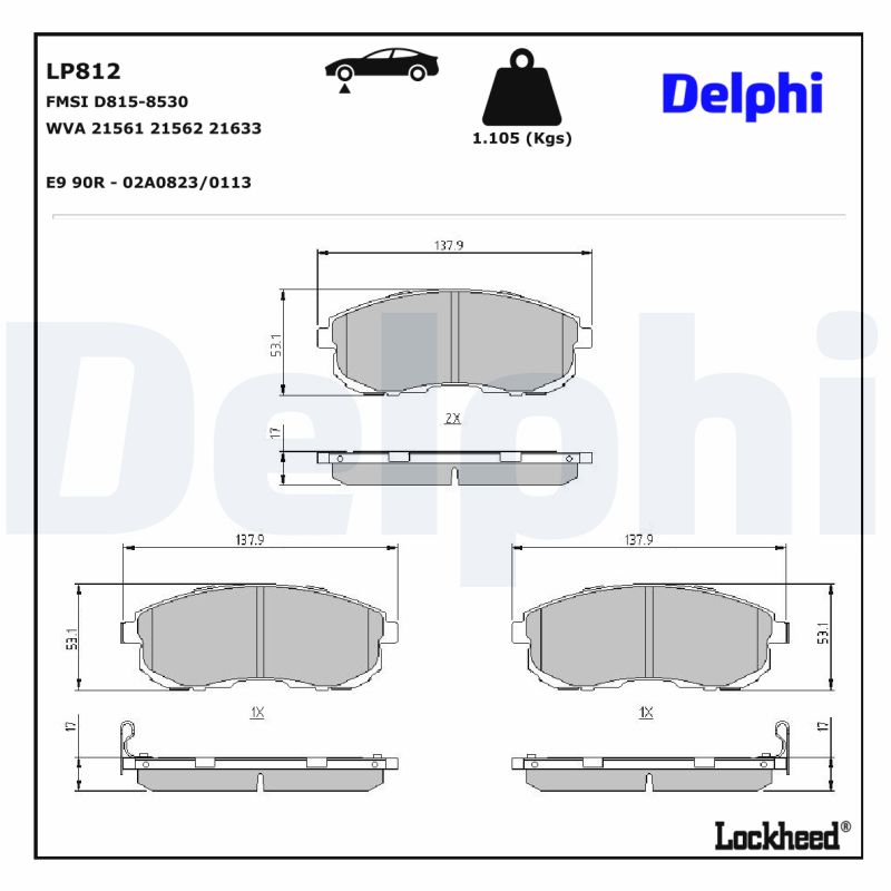 Remblokset Delphi Diesel LP812