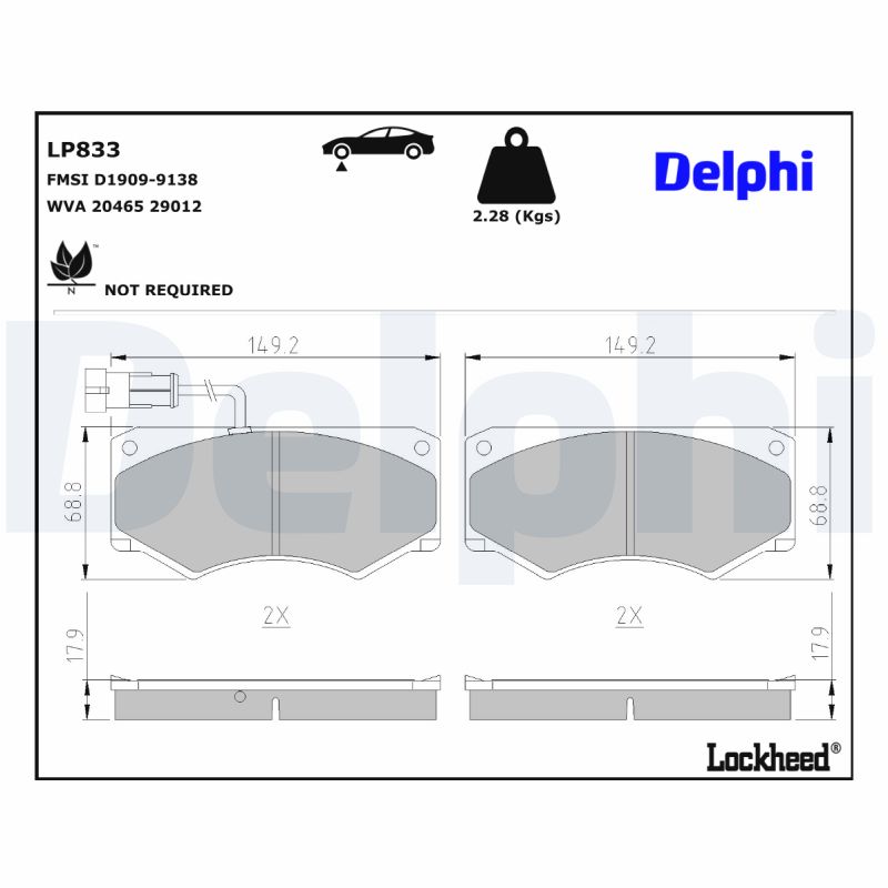Delphi Diesel Remblokset LP833