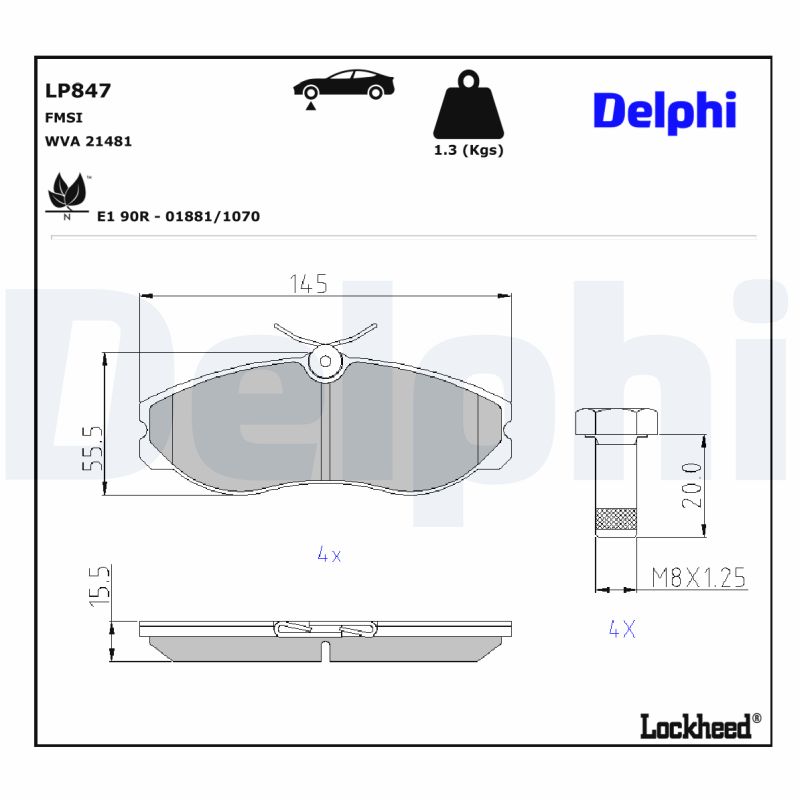 Delphi Diesel Remblokset LP847